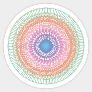 Colorful intricate mandala art Sticker